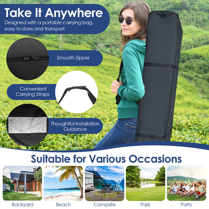 10 x 10 Feet Foldable Outdoor Instant Pop-up Canopy with Carry Bag-Blue