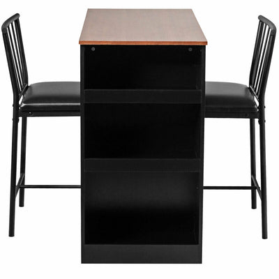 3 Piece Counter Height Pub Dining Set-Brown