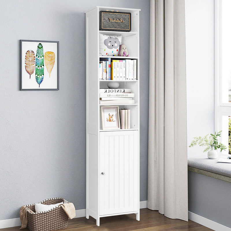 72 Inches Free Standing Tall Floor Bathroom Storage Cabinet-White