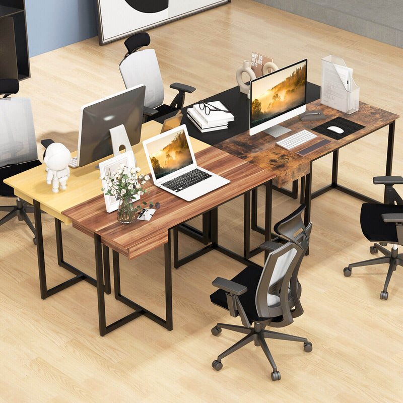 48 Inch Computer Desk with Metal Frame and Adjustable Pads-Black