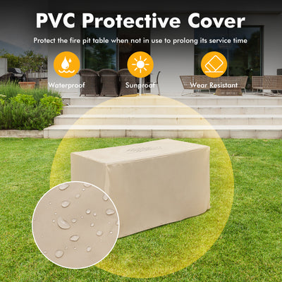 *43 Inch 50 000 BTU Propane Fire Pit Table with Removable Lid - Gray