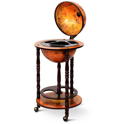 *16th Century Wood Globe Wine Bar Stand