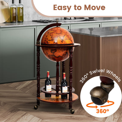 *16th Century Wood Globe Wine Bar Stand
