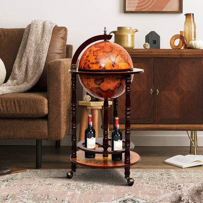 *16th Century Wood Globe Wine Bar Stand