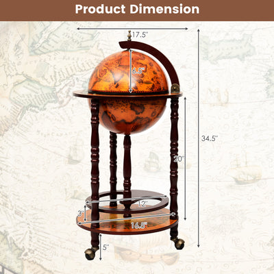 *16th Century Wood Globe Wine Bar Stand