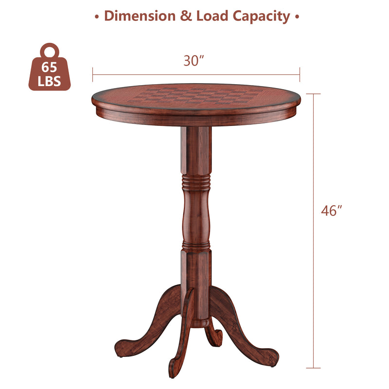 42 Inch Bistro Vintage Pub Bar Round Chess Table
