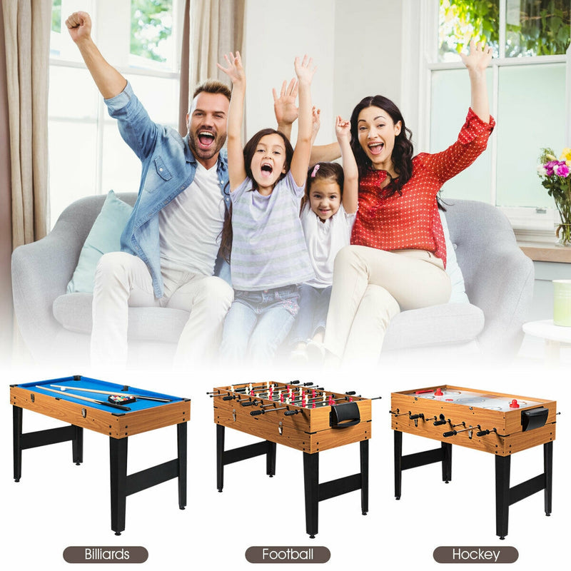 *48 Inch 3-In-1 Multi Combo Game Table with Soccer for Game Rooms