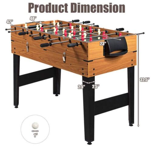 *48 Inch 3-In-1 Multi Combo Game Table with Soccer for Game Rooms