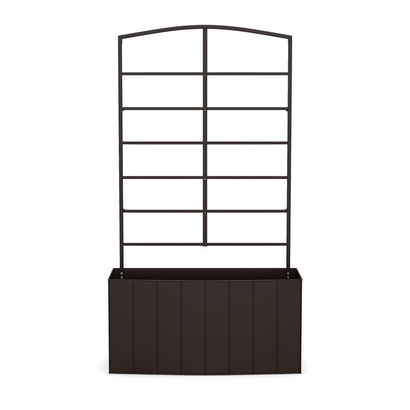 44 Inch Metal Raised Garden Bed with Trellis for Garden