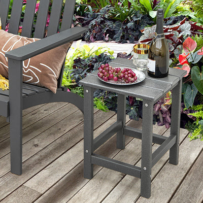 *14 Inch Square Weather-Resistant Adirondack Side Table - Gray
