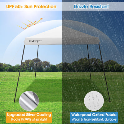 10 x 10 Feet Pop Up Canopy with with Mesh Sidewalls and Roller Bag-White