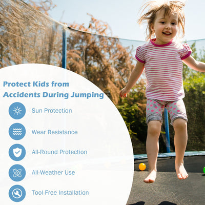 15/16 Feet Trampoline Replacement Safety Net with Adjustable Straps-16 ft