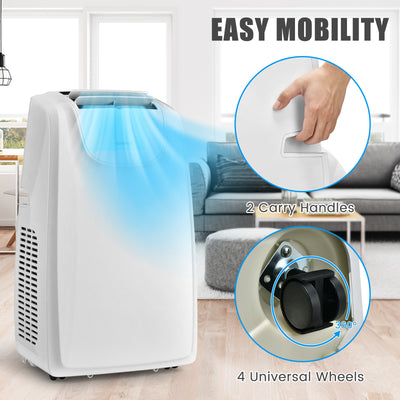 12000 BTU Dual Hose Portable Air Conditioner with Remote Control-White
