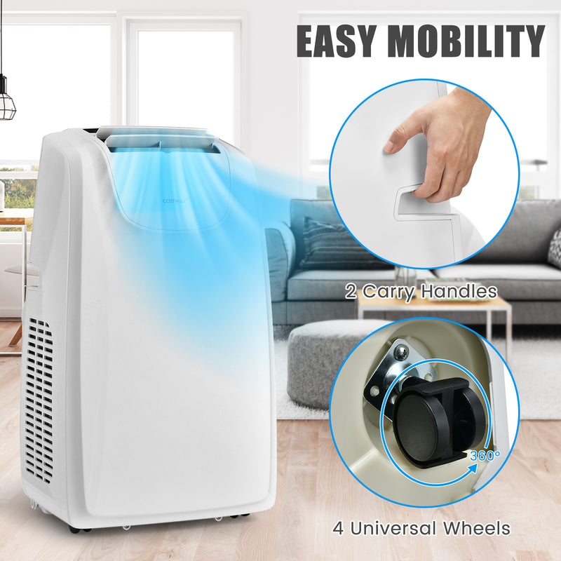 12000 BTU Dual Hose Portable Air Conditioner with Remote Control-White