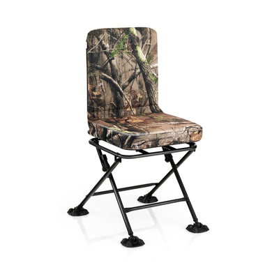 *Swivel Folding Chair with Backrest and Padded Cushion - Camouflage