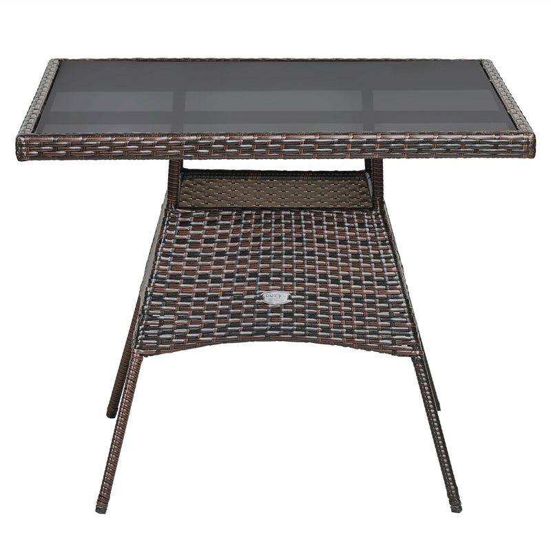 Outdoor 5 Pieces Dining Table Set with 1 Table and 4 Single Sofas