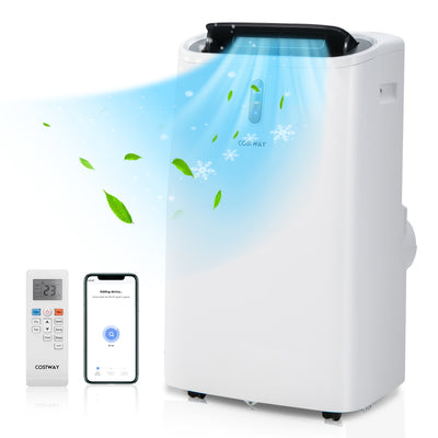 *14000 BTU(Ashrae) Portable Air Conditioner with APP and WiFi Control - White