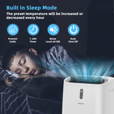 *14000 BTU(Ashrae) Portable Air Conditioner with APP and WiFi Control - White