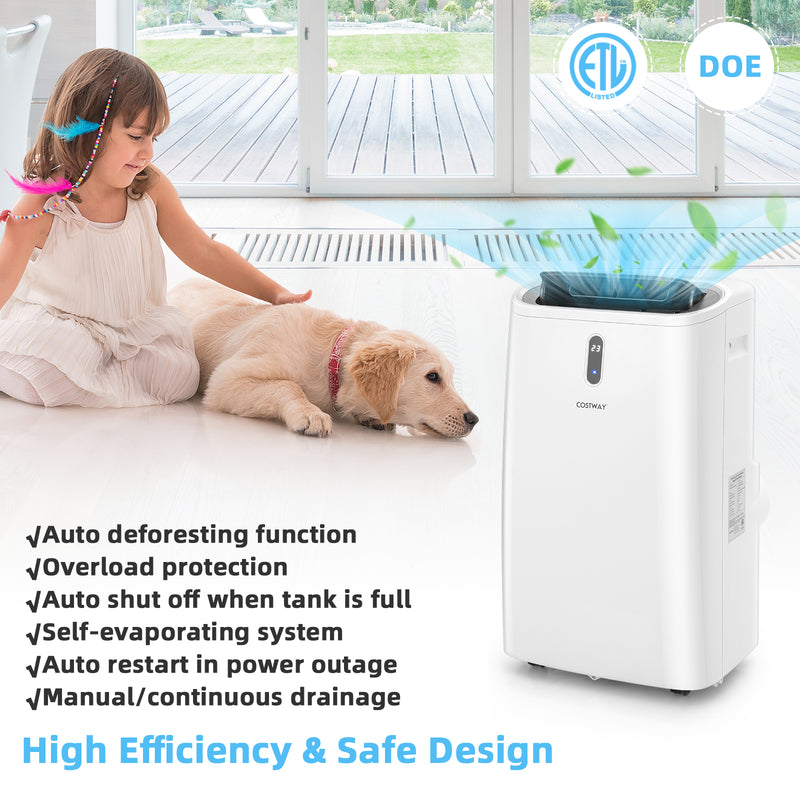 *14000 BTU(Ashrae) Portable Air Conditioner with APP and WiFi Control - White