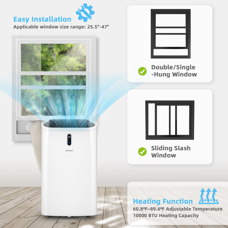 *14000 BTU(Ashrae) Portable Air Conditioner with APP and WiFi Control - White