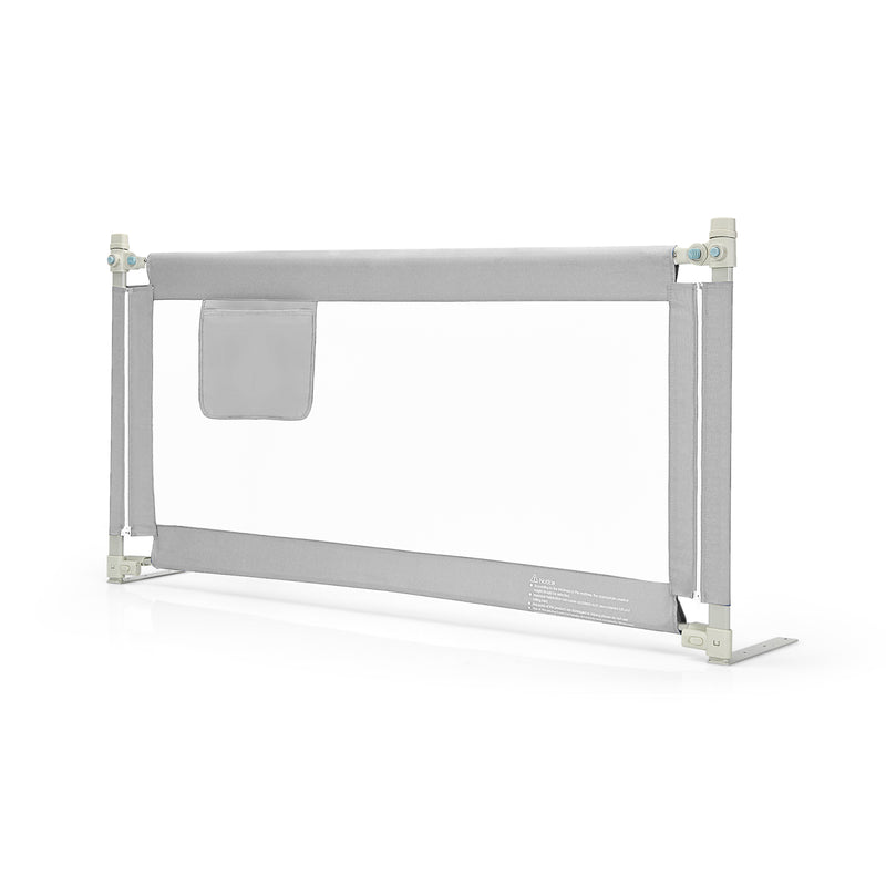 57 Inch Toddlers Vertical Lifting Baby Bed Rail Guard with Lock - Gray