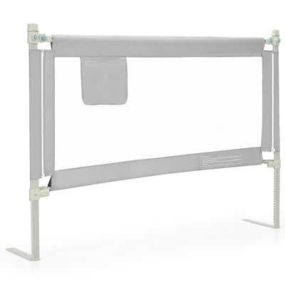 57 Inch Toddlers Vertical Lifting Baby Bed Rail Guard with Lock - Gray