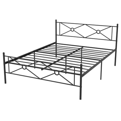 Full/Queen Size Metal Platform Bed Frame with Headboard and Footboard-Queen Size