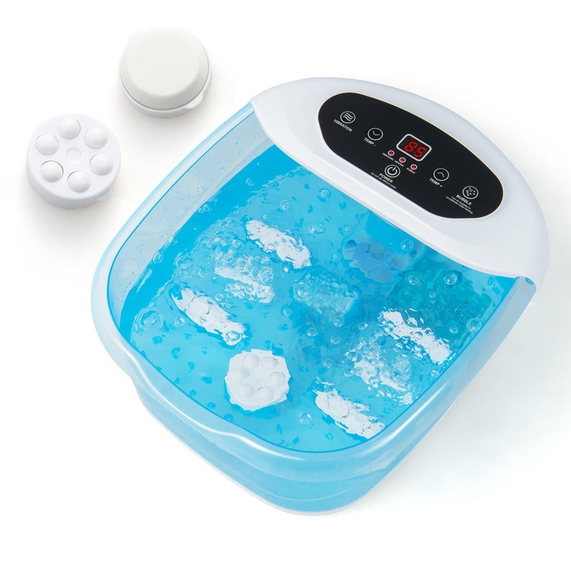 *Foot Spa Massager Tub with Removable Pedicure Stone and Massage Beads - Blue