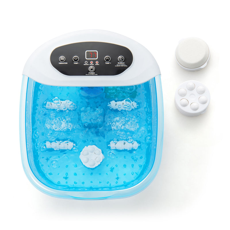 *Foot Spa Massager Tub with Removable Pedicure Stone and Massage Beads - Blue