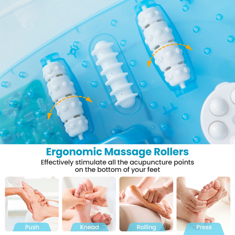 *Foot Spa Massager Tub with Removable Pedicure Stone and Massage Beads - Blue