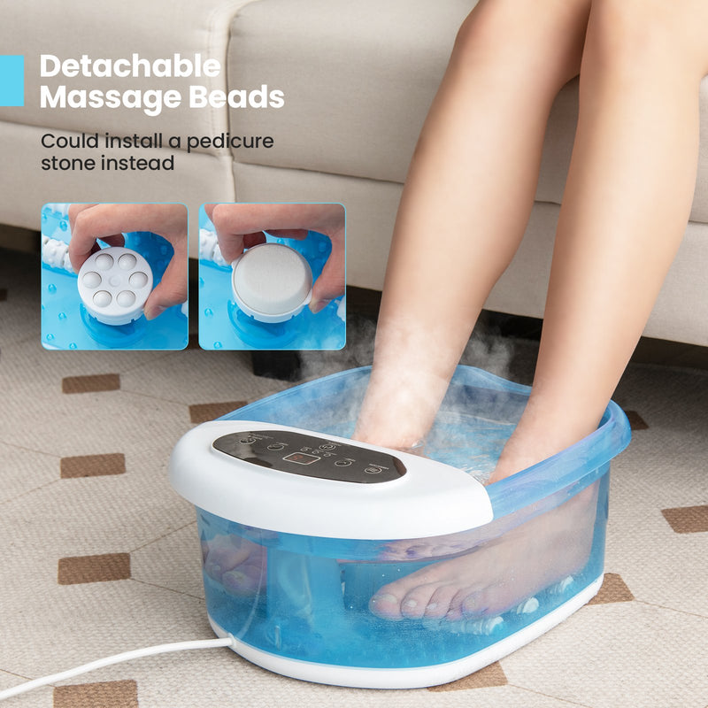*Foot Spa Massager Tub with Removable Pedicure Stone and Massage Beads - Blue