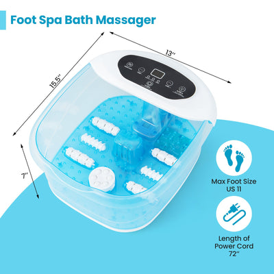 *Foot Spa Massager Tub with Removable Pedicure Stone and Massage Beads - Blue