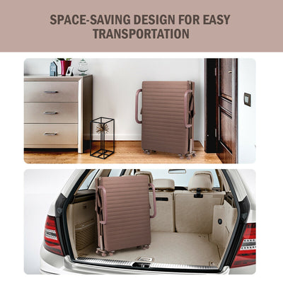 *Adjustable Folding Guest Bed Frame with Mattress and Wheels - Brown