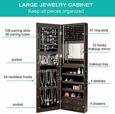 Multipurpose Storage Cabinet with 4 Drawers-Brown
