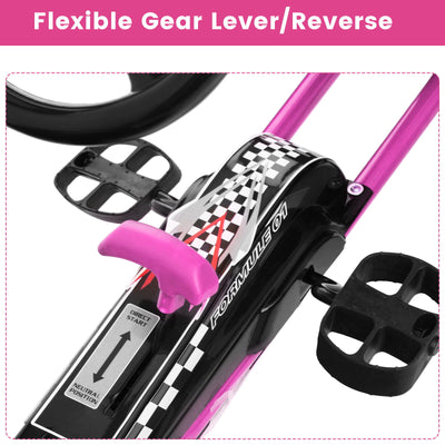*4 Wheels Kids Ride On Pedal Powered Bike Go Kart Racer Car Outdoor Play Toy - Pink