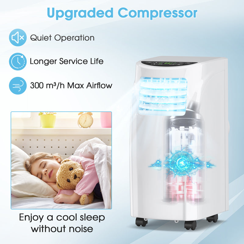 8000 BTU Portable Air Conditioner with Dehumidifier Function and Sleep Mode
