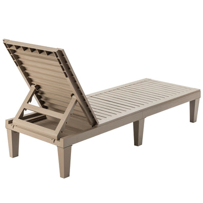 *Outdoor Chaise Lounge Chair with 5 Positions Adjustable Backrest - Brown