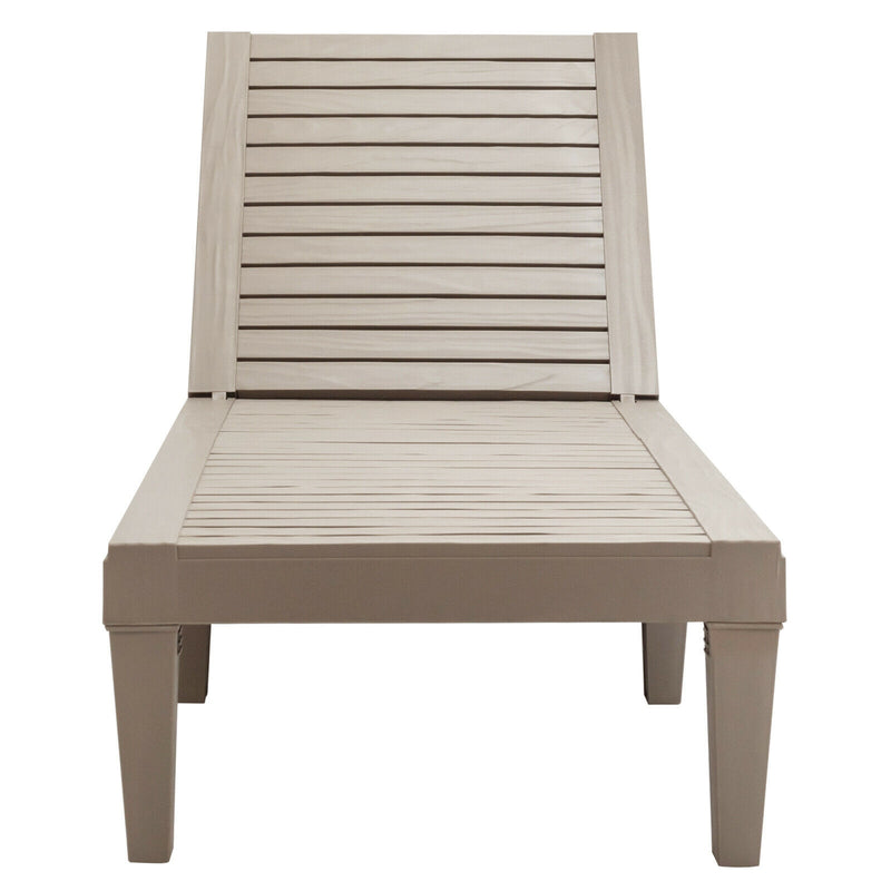 *Outdoor Chaise Lounge Chair with 5 Positions Adjustable Backrest - Brown