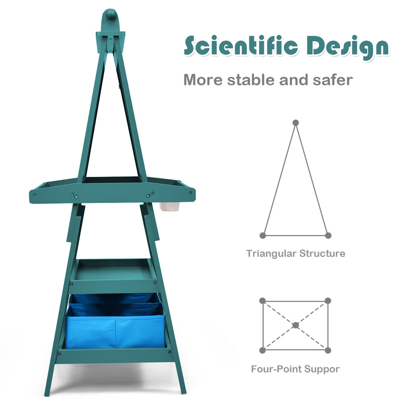 3 in 1 Double-Sided Storage Art Easel-Green