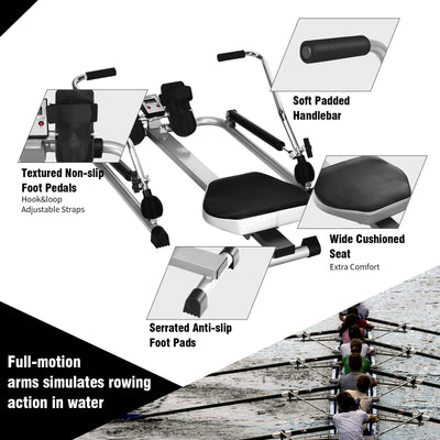 *Exercise Adjustable Double Hydraulic Resistance Rowing Machine