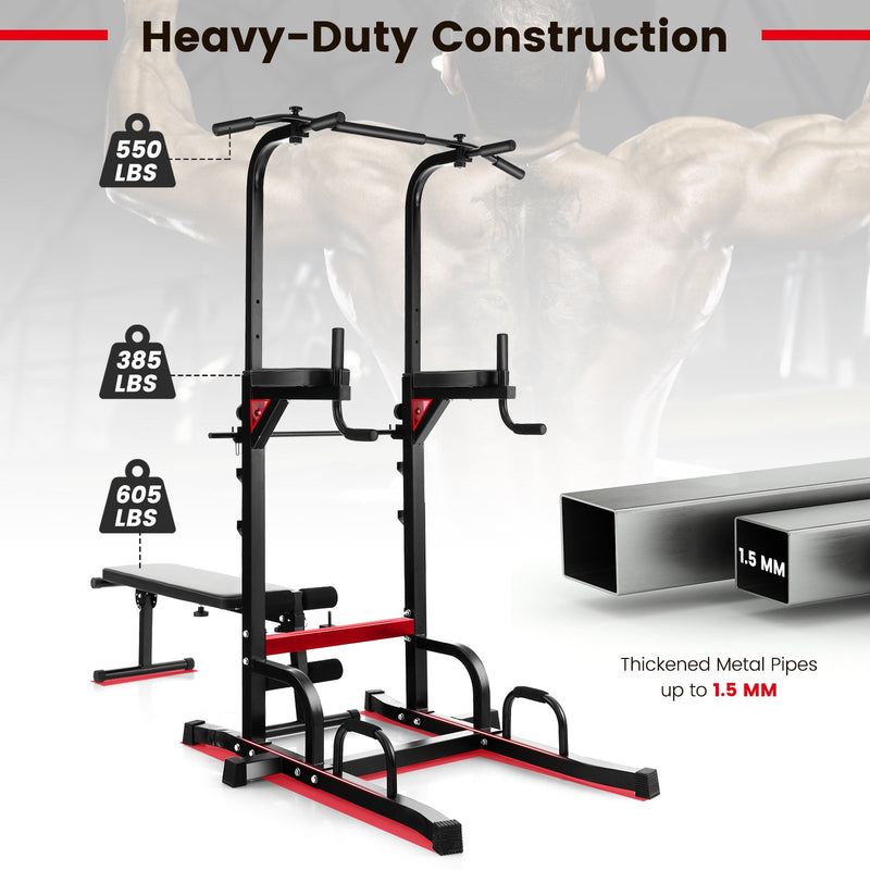 *Power Tower Pull Up Bar Stand with Adjustable Heights and Bench