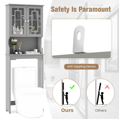 Bathroom Spacesaver Organizer with Adjustable Shelf-Gray