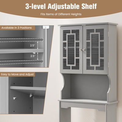 Bathroom Spacesaver Organizer with Adjustable Shelf-Gray
