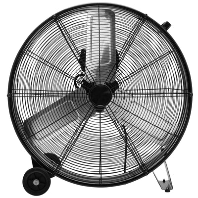 3-Speed 24 Inch Industrial Drum Fan with Aluminum Blades-Black