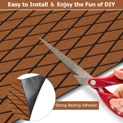 *EVA Foam Boat Decking Sheet with Diamond Shape for Boat Surfboard - Brown