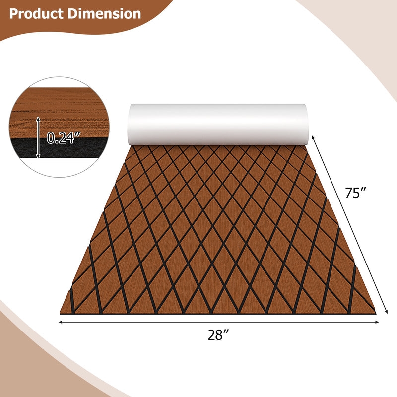 *EVA Foam Boat Decking Sheet with Diamond Shape for Boat Surfboard - Brown