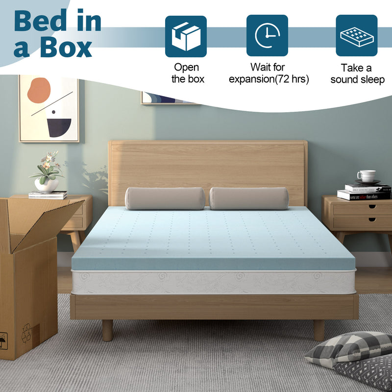 4 Inch Gel Injection Memory Foam Mattress Top Ventilated Mattress Double Bed-Full Size