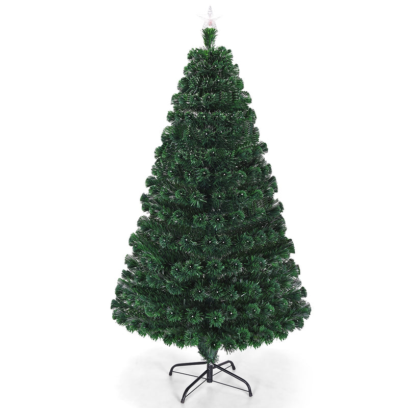 5/6/7 Feet Multicolor Artificial Christmas Tree with LED Light and Metal Stand-6&