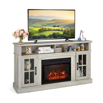 Fireplace TV Stand with 1400W Electric Fireplace-Gray