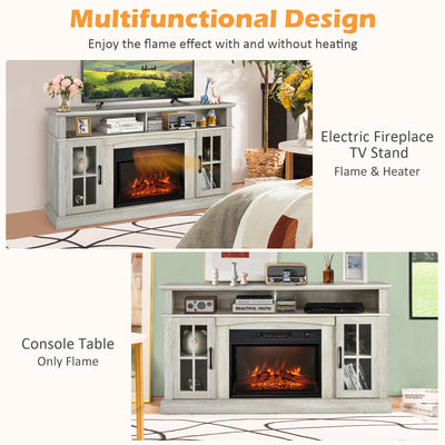 Fireplace TV Stand with 1400W Electric Fireplace-Gray